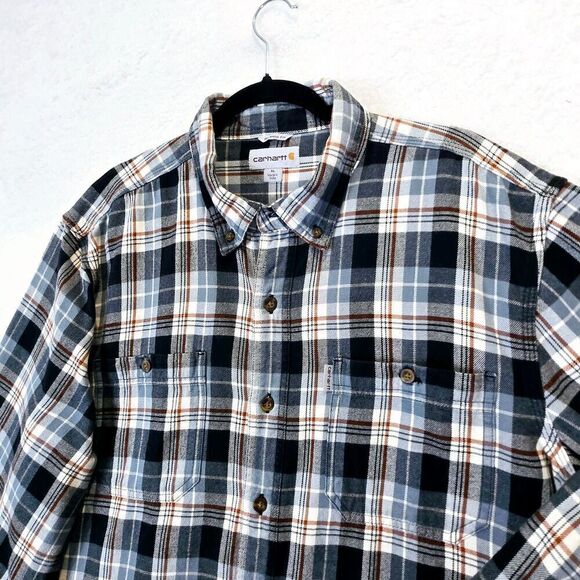 Carhartt Mens Relax Fit Rugged Fleece Camp Shirt Sz XL Hunting Houndstooth - Picture 4 of 9
